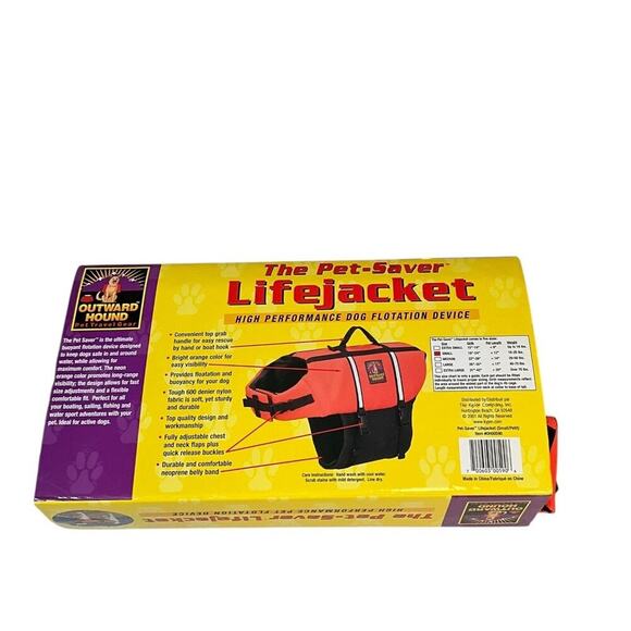 Outward Hound High Performance Flotation Life Jacket Orange Small 15-25 Pounds - Picture 2 of 11